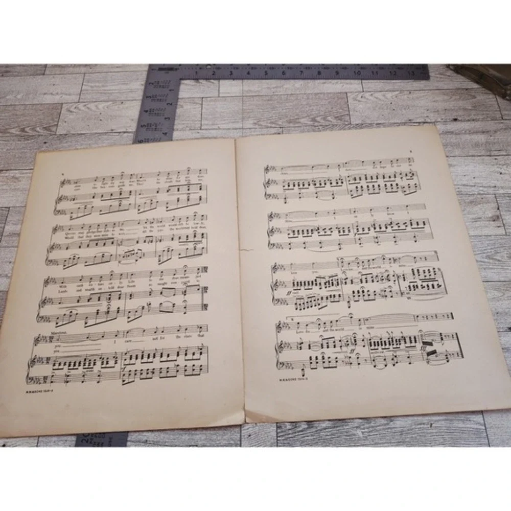 Love Me and the World Is Mine 1906 Antique Sheet Music Ernest Ball Sepia Typogra